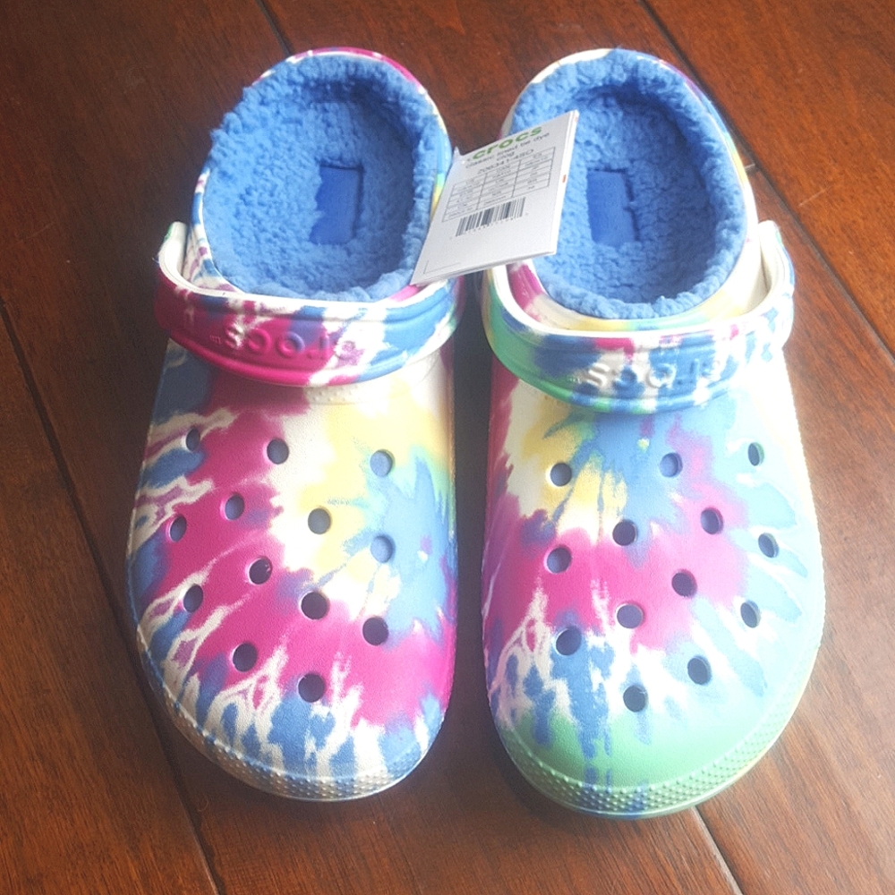 Crocs Tie Dye  Fleece lined Clogs